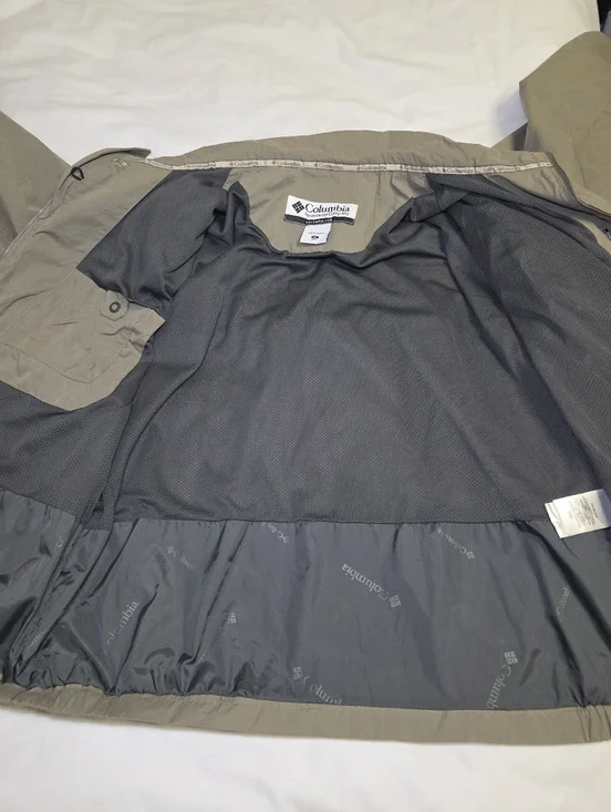 Columbia Lightweight Outdoor Windbreaker Jacket Zip Front- Men's Size XL Olive - Picture 10 of 15